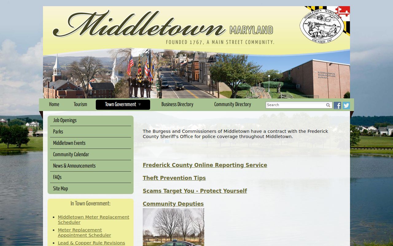 Frederick County warrant records: Middletown Community Deputies coverage page